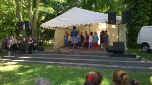 Churchfields Choir sang their hearts out. 